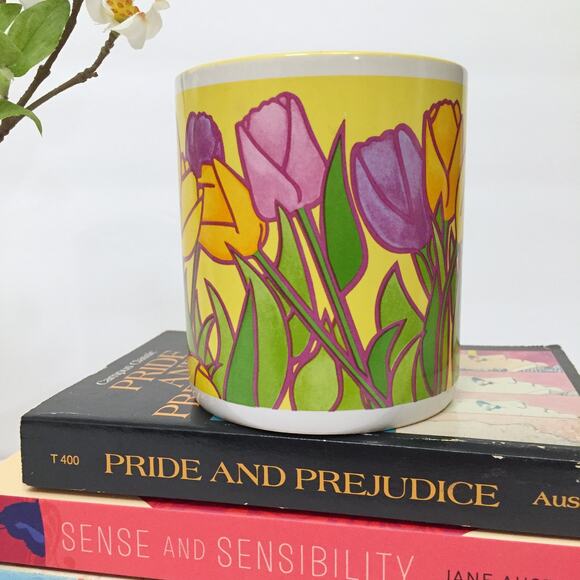 Vintage Bright Pastel Tulip Spring Easter Mug 1993 - Picture 3 of 6